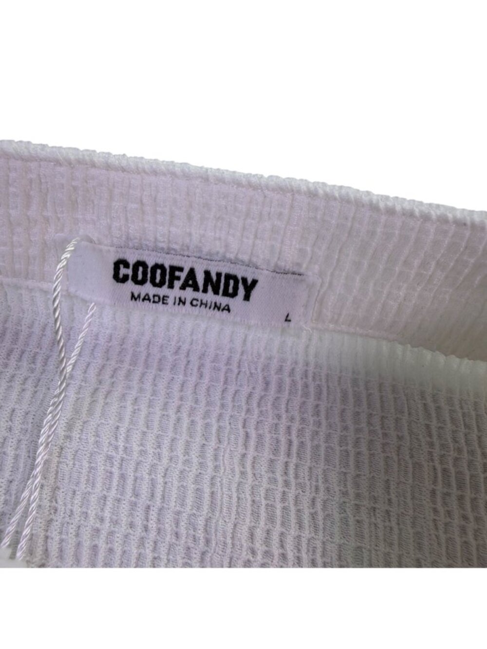 Coofandy Men White  Short Sleeve Stand Collar Shirt Size L - Picture 4 of 6
